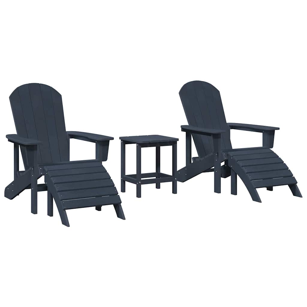 Garden Lounge Furniture 3 pcs Navy 38 x 38 x 46cm Plastic